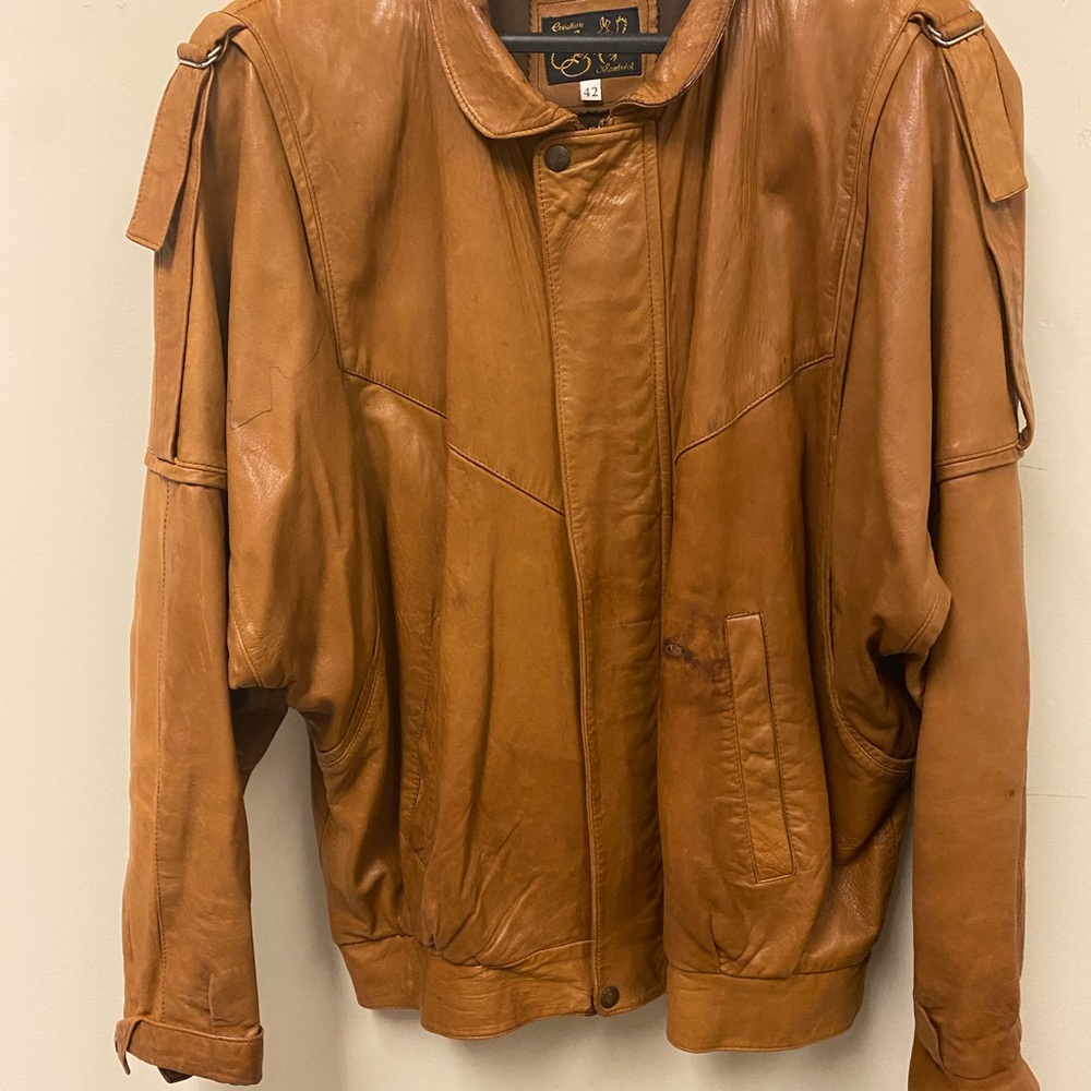 Vintage Women Leather Jacket, Oversized, size  42 🔥🔥